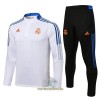 Real Madrid Trainings Sweatshirt Pak Quarter-zip 2022-23 Wit Blauwe - Heren